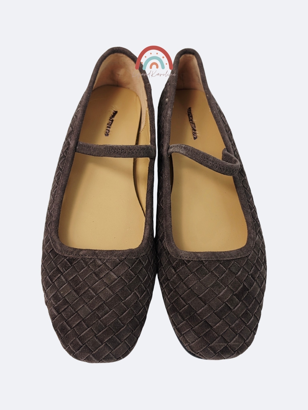 New! Madewell The Greta Ballet Flat in Woven Suede Dark Roast 9.5 - Picture 9 of 16